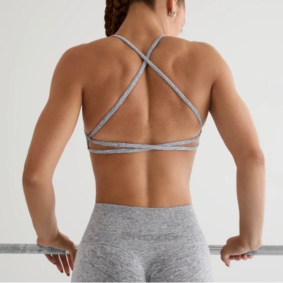 Heather Gray Women's Sports Bra - Picture 2 of 3